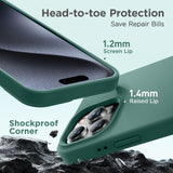 Cordking Designed for iPhone 16 Pro Max Case, Silicone Ultra Slim Shockproof Protective Phone Case with [Soft Anti-Scratch Microfiber Lining], 6.9 inch, Midnight Green