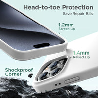 Cordking Designed for iPhone 16 Pro Max Case, Silicone Ultra Slim Shockproof Protective Phone Case with [Soft Anti-Scratch Microfiber Lining], 6.9 inch, White