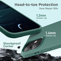 Cordking for iPhone 17 Case, Silicone Ultra Slim Shockproof Protective Phone Case with [Soft Anti-Scratch Microfiber Lining], 6.3 inch, Midnight Green