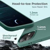Cordking for iPhone 17 Case, Silicone Ultra Slim Shockproof Protective Phone Case with [Soft Anti-Scratch Microfiber Lining], 6.3 inch, Midnight Green