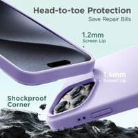 Cordking Designed for iPhone 16 Pro Case, Silicone Ultra Slim Shockproof Protective Phone Case with [Soft Anti-Scratch Microfiber Lining], 6.3 inch, Clove Purple