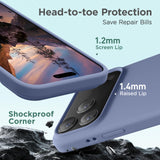 Cordking for iPhone 17 Pro Case, Silicone Ultra Slim Shockproof Protective Phone Case with [Soft Anti-Scratch Microfiber Lining], 6.3 inch, Lavender Gray