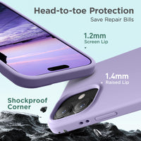 Cordking for iPhone 17 Case, Silicone Ultra Slim Shockproof Protective Phone Case with [Soft Anti-Scratch Microfiber Lining], 6.3 inch, Clove Purple