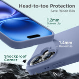 Cordking Designed for iPhone 16 Plus Case, Silicone Ultra Slim Shockproof Protective Phone Case with [Soft Anti-Scratch Microfiber Lining], 6.7 inch, Lavender Gray