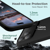 Cordking for iPhone 17 Pro Max Case, Silicone Ultra Slim Shockproof Protective Phone Case with [Soft Anti-Scratch Microfiber Lining], 6.9 inch, Black