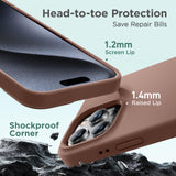 Cordking Designed for iPhone 16 Pro Max Case, Silicone Ultra Slim Shockproof Protective Phone Case with [Soft Anti-Scratch Microfiber Lining], 6.9 inch, Light Brown