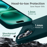 Cordking Designed for iPhone 16 Plus Case, Silicone Ultra Slim Shockproof Protective Phone Case with [Soft Anti-Scratch Microfiber Lining], 6.7 inch, Teal