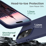 Cordking for iPhone 17 Case, Silicone Ultra Slim Shockproof Protective Phone Case with [Soft Anti-Scratch Microfiber Lining], 6.3 inch, Navy Blue