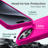 Cordking Designed for iPhone 16 Pro Max Case, Silicone Ultra Slim Shockproof Protective Phone Case with [Soft Anti-Scratch Microfiber Lining], 6.9 inch, Hot Pink