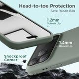 Cordking for iPhone 17 Pro Case, Silicone Ultra Slim Shockproof Protective Phone Case with [Soft Anti-Scratch Microfiber Lining], 6.3 inch, Calke Green