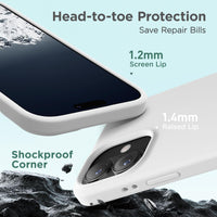 Cordking for iPhone 17 Case, Silicone Ultra Slim Shockproof Protective Phone Case with [Soft Anti-Scratch Microfiber Lining], 6.3 inch, White