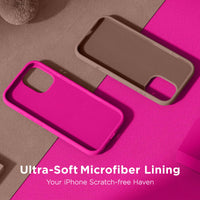 Cordking for iPhone 17 Case, Silicone Ultra Slim Shockproof Protective Phone Case with [Soft Anti-Scratch Microfiber Lining], 6.3 inch, Hot Pink