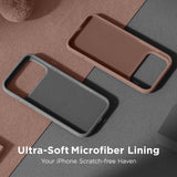 Cordking for iPhone 17 Pro Case, Silicone Ultra Slim Shockproof Protective Phone Case with [Soft Anti-Scratch Microfiber Lining], 6.3 inch, Space Gray