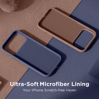 Cordking for iPhone 17 Pro Case, Silicone Ultra Slim Shockproof Protective Phone Case with [Soft Anti-Scratch Microfiber Lining], 6.3 inch, Navy Blue