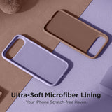 Cordking for iPhone Air Case, Silicone Ultra Slim Shockproof Protective Phone Case with [Soft Anti-Scratch Microfiber Lining], 6.5 inch, Clove Purple
