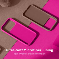 Cordking for iPhone 17 Pro Case, Silicone Ultra Slim Shockproof Protective Phone Case with [Soft Anti-Scratch Microfiber Lining], 6.3 inch, Hot Pink