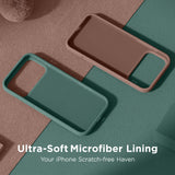 Cordking for iPhone 17 Pro Case, Silicone Ultra Slim Shockproof Protective Phone Case with [Soft Anti-Scratch Microfiber Lining], 6.3 inch, Midnight Green