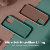 Cordking for iPhone 17 Case, Silicone Ultra Slim Shockproof Protective Phone Case with [Soft Anti-Scratch Microfiber Lining], 6.3 inch, Midnight Green