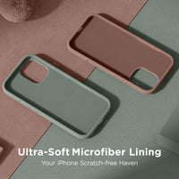 Cordking for iPhone 17 Case, Silicone Ultra Slim Shockproof Protective Phone Case with [Soft Anti-Scratch Microfiber Lining], 6.3 inch, Calke Green