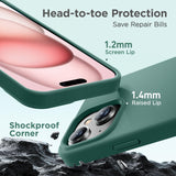 Cordking Designed for iPhone 15 Plus Case, Silicone Ultra Slim Shockproof Protective Phone Case with [Soft Anti-Scratch Microfiber Lining], 6.7 inch, Midnight Green