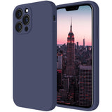 Cordking Designed for iPhone 13 Pro Max Case, Silicone Full Cover [Enhanced Camera Protection] Shockproof Protective Phone Case with [Soft Anti-Scratch Microfiber Lining], 6.7 inch, Navy Blue