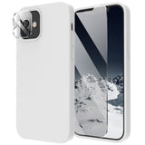 Cordking [5 in 1] Designed for iPhone 12 Case, for iPhone 12 Pro Case, with 2 Screen Protectors + 2 Camera Lens Protectors, Shockproof Silicone Case with Microfiber Lining, White