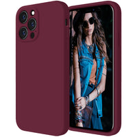 Cordking Designed for iPhone 13 Pro Case, Silicone Full Cover [Enhanced Camera Protection] Shockproof Protective Phone Case with [Soft Anti-Scratch Microfiber Lining], 6.1 inch, Plum