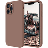 Cordking Designed for iPhone 13 Pro Max Case, Silicone Full Cover [Enhanced Camera Protection] Shockproof Protective Phone Case with [Soft Anti-Scratch Microfiber Lining], 6.7 inch, Light Brown