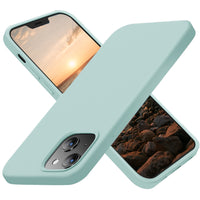 Cordking Compatible with iPhone 13 Mini Case, Ultra Slim Silicone Shockproof Protective [Enhanced Camera Protection] Cover with [Soft Anti-Scratch Microfiber Lining], 5.4 inch, Mint Green