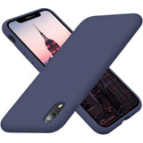 Cordking iPhone XR Phone Case, Silicone Ultra Slim Shockproof Phone Cover with [Soft Anti-Scratch Microfiber Lining], 6.1 inch, Navy Blue