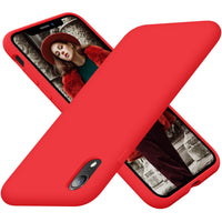 Cordking iPhone XR Case for Women, Silicone Ultra Slim Shockproof Phone Case with [Soft Anti-Scratch Microfiber Lining], 6.1 inch, Red