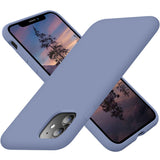 Cordking Phone Case iPhone 11, Silicone Ultra Slim Shockproof Case with [Soft Anti-Scratch Microfiber Lining], 6.1 inch, Lavender Gray