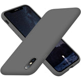 Cordking Silicone iPhone Xs MAX Case, Ultra Slim Shockproof Protective Phone Case with [Soft Anti-Scratch Microfiber Lining], 6.5 inch, Space Gray