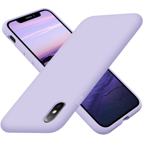 Cordking iPhone Xs MAX Case, Silicone Ultra Slim Shockproof Protective Phone Case with [Soft Anti-Scratch Microfiber Lining], 6.5 inch, Clove Purple