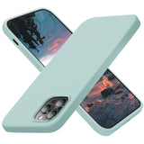 Cordking Compatible with Case for iPhone 12 Pro Max, Silicone Ultra Slim Shockproof Phone Case with [Soft Anti-Scratch Microfiber Lining], 6.7 inch, Mint Green