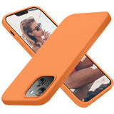 Cordking Designed Phone Case iPhone 13, Silicone Ultra Slim Shockproof Protective Phone Case with [Soft Anti-Scratch Microfiber Lining], 6.1 inch, Kumquat