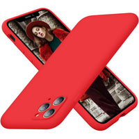 Cordking Case for iPhone 11 Pro, Silicone Ultra Slim Shockproof Phone Case with [Soft Anti-Scratch Microfiber Lining], 5.8 inch, Red