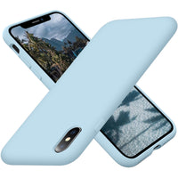 Cordking iPhone Xs MAX Case, Silicone Ultra Slim Shockproof Protective Phone Case with [Soft Anti-Scratch Microfiber Lining], 6.5 inch, Sky Blue