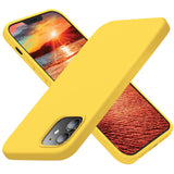 Cordking Designed for iPhone 12 Silicone Case, Designed for iPhone 12 Pro Silicone Case, Shockproof Phone Case with [Soft Anti-Scratch Microfiber Lining] 6.1 inch, Yellow