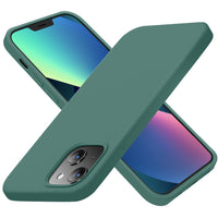 Cordking Designed for iPhone 13 Case, Silicone Ultra Slim Shockproof Protective Phone Case with [Soft Anti-Scratch Microfiber Lining], 6.1 inch, Midnight Green