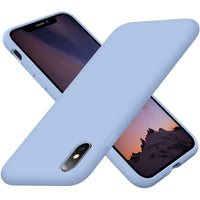Cordking XS MAX iPhone case, Silicone Ultra Slim Shockproof Protective Phone Case with [Soft Anti-Scratch Microfiber Lining], 6.5 inch, Light Blue