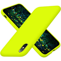 Cordking iPhone Xs Case, iPhone X Case, Silicone Ultra Slim Shockproof Phone Case with [Soft Anti-Scratch Microfiber Lining], 5.8 inch, Fluorescent Green