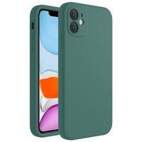 Cordking iPhone 11 Case, Silicone [Square Edges] & [Camera Protecion] Upgraded Phone Case with Soft Anti-Scratch Microfiber Lining, 6.1 inch, Midnight Green