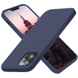 Cordking Compatible with iPhone 12 Pro Max Phone Case, Silicone Ultra Slim Shockproof Phone Cover with [Soft Anti-Scratch Microfiber Lining], 6.7 inch, Navy Blue