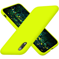 Cordking iPhone XR Phone Cases, Silicone Ultra Slim Shockproof Phone Case with [Soft Anti-Scratch Microfiber Lining], 6.1 inch, Fluorescent Green