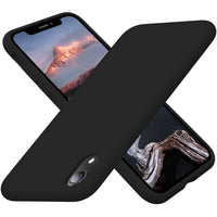 Cordking iPhone XR Case, Silicone Ultra Slim Shockproof Phone Case with [Soft Microfiber Lining], 6.1 inch, Black