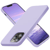 Cordking Designed for iPhone 13 Pro Max Case, Silicone Ultra Slim Shockproof Protective Phone Case with [Soft Anti-Scratch Microfiber Lining], 6.7 inch, Clove Purple