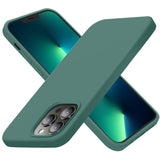 Cordking Designed for iPhone 13 Pro Max Case, Silicone Ultra Slim Shockproof Protective Phone Case with [Soft Anti-Scratch Microfiber Lining], 6.7 inch, Midnight Green