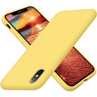 Cordking iPhone Xs MAX Case Silicone, Ultra Slim Shockproof Protective Phone Case with [Soft Anti-Scratch Microfiber Lining], 6.5 inch, Yellow