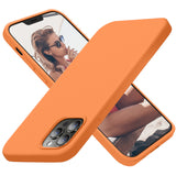 Cordking Compatible with iPhone 12 Pro Max Phone Case, Silicone Ultra Slim Shockproof Phone Case with [Soft Anti-Scratch Microfiber Lining], 6.7 inch, Kumquat